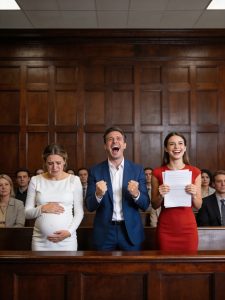 I was eight months pregnant when my billionaire husband smirked across the courtroom and said, ‘You’ll leave with nothing, Allison.’ He thought my baby bump made me weak. He thought his prenup had already buried me. But then my lawyer stood up and revealed the one clause his family had prayed I’d never discover. That was the moment his smile disappeared… and everything changed.