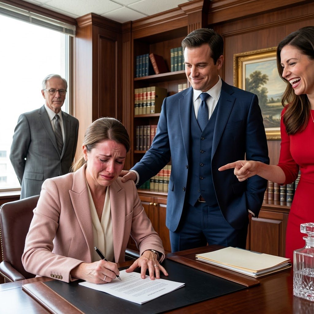 She signed the divorce papers without a word—no one realized her billionaire father was seated quietly at the back of the room… - News