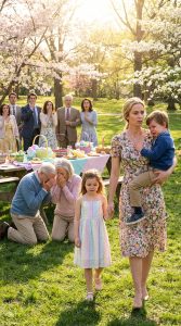 At the Easter picnic, my mom said, “Next time, don’t bring the kid.” No one defended my son—until my oldest daughter pushed her chair back and said, “Say that again.” The whole table went quiet. And then… everything changed.