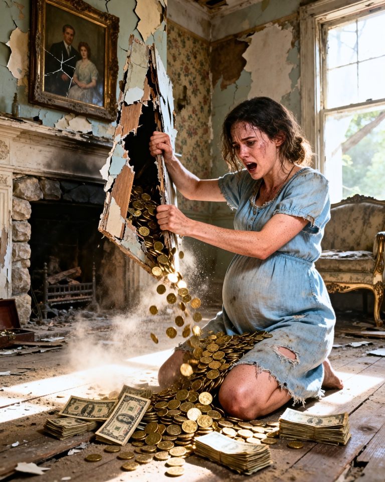 Pregnant widow bought a house for next to nothing… She found a treasure hidden in the adobe behind an old painting