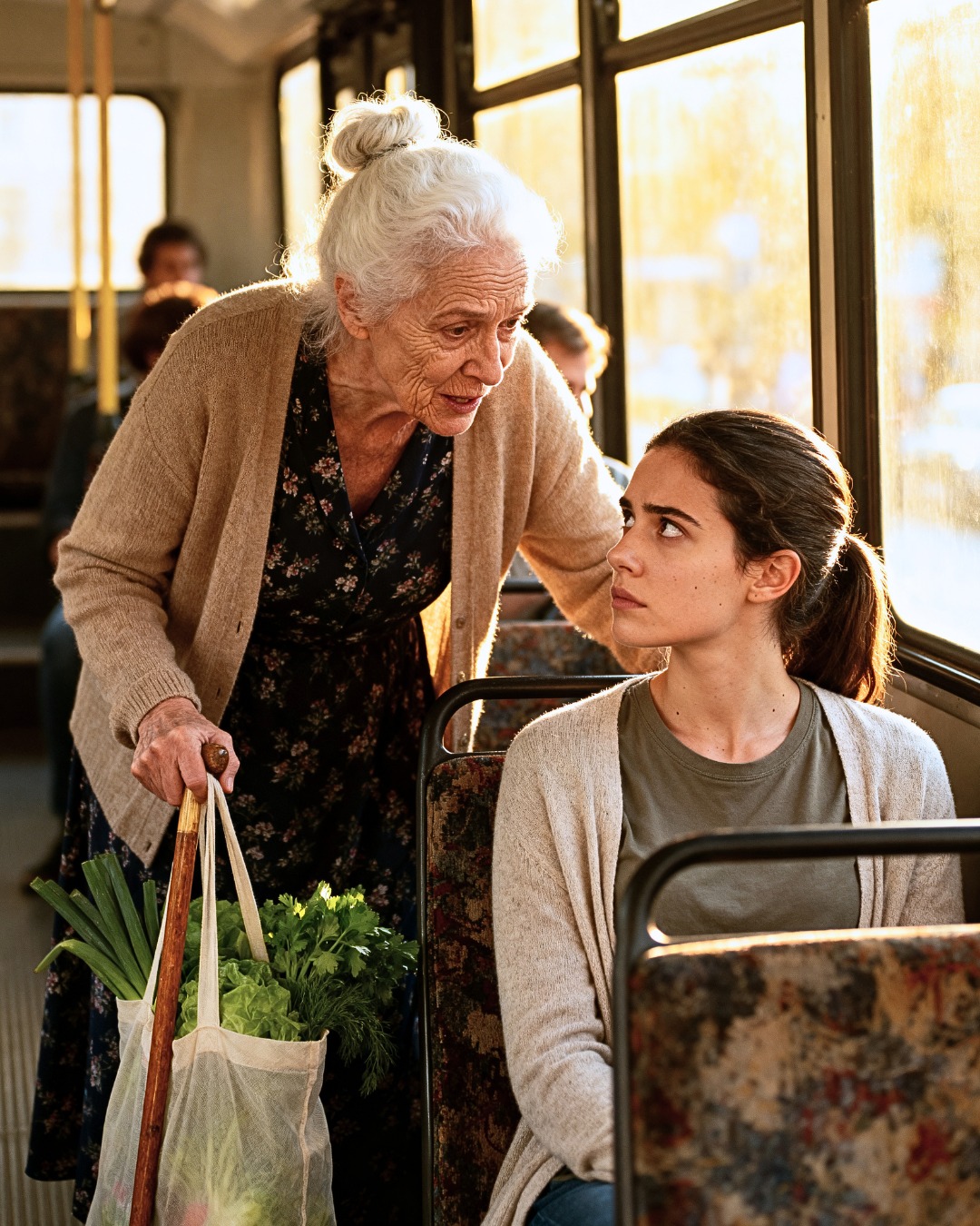 I Gave My Seat to an Old Woman on the Bus. She Whispered, “If Your Husband Buys You a Necklace, Put It in Water First.”