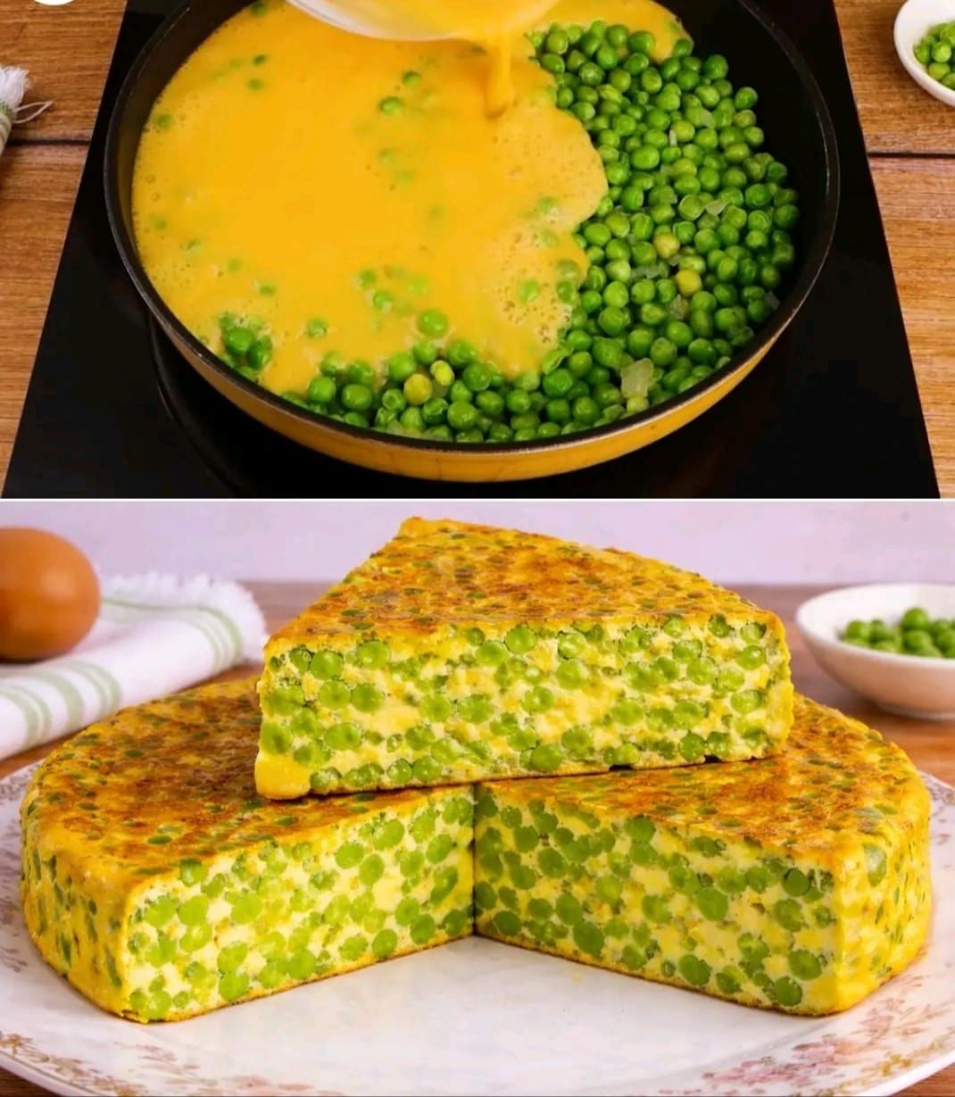🍳🌱 Frittata di piselli (facile, veloce e super soffice 😍)