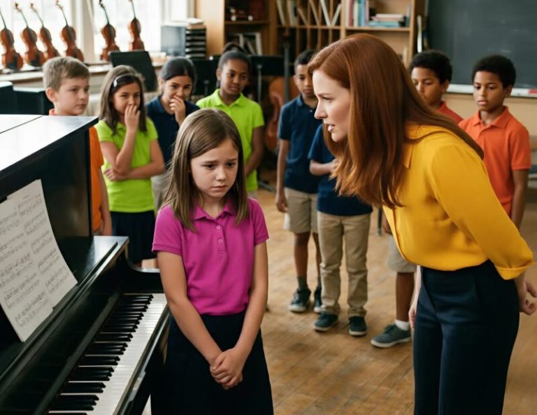«Davvero pensi di poter suonare correttamente con mani così piccole e goffe?» disse la professoressa alla bambina, che abbassò la testa, vergognosa ed emozionata