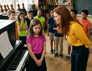 «Davvero pensi di poter suonare correttamente con mani così piccole e goffe?» disse la professoressa alla bambina, che abbassò la testa, vergognosa ed emozionata